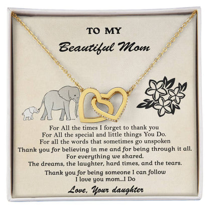 Gift For Mom - Someone I Can Follow - Interlocking Interlocking Hearts Necklace