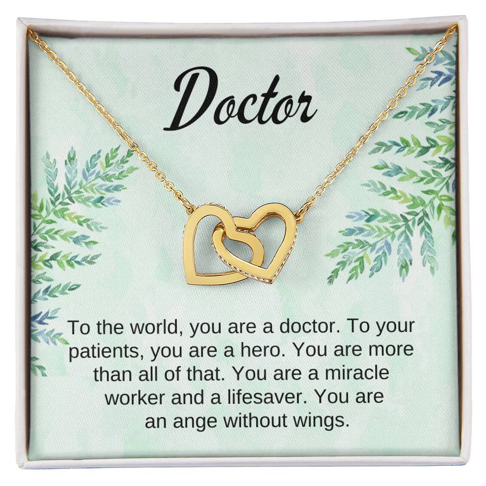 Doctor Gift Interlocking Hearts Necklace