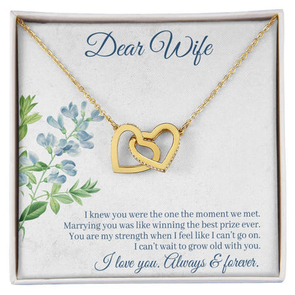 Dear Wife I Lover You Always & Forever Interlocking Hearts Necklace