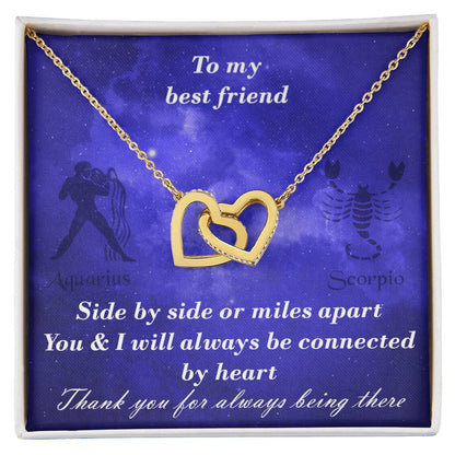 Aquarius To Scorpio Best Friend Interlocked Hearts Necklace Interlocking Hearts Necklace