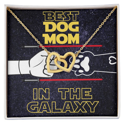 Best Dog Mom In The Galaxy Interlocking Hearts Necklace Dog Mom Jewelry Pet Lover Gift Mothers Day Jewelry From Dog