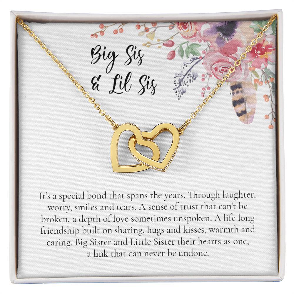 Big Sis And Lil Sis Interlocking Hearts Necklace