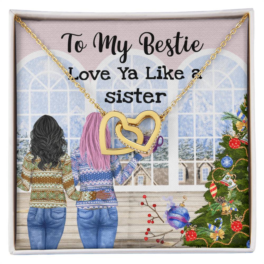 Bestie Linked Hearts Necklace Interlocking Hearts Necklace