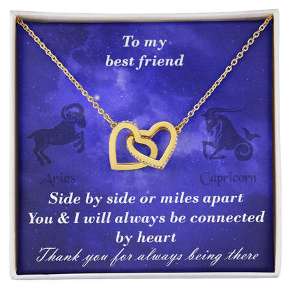 Aries To Capricorn Best Friend Interlocked Hearts Necklace Interlocking Hearts Necklace