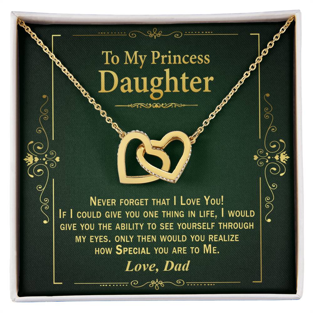 Gift For Daughter From Dad - Interlock Heart Necklace Interlocking Hearts Necklace