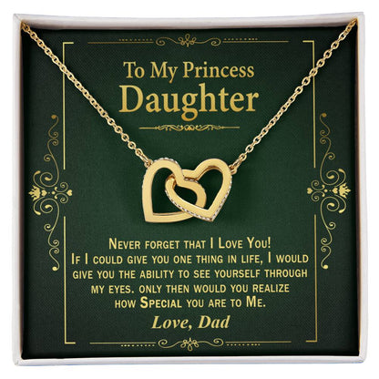 Gift For Daughter From Dad - Interlock Heart Necklace Interlocking Hearts Necklace