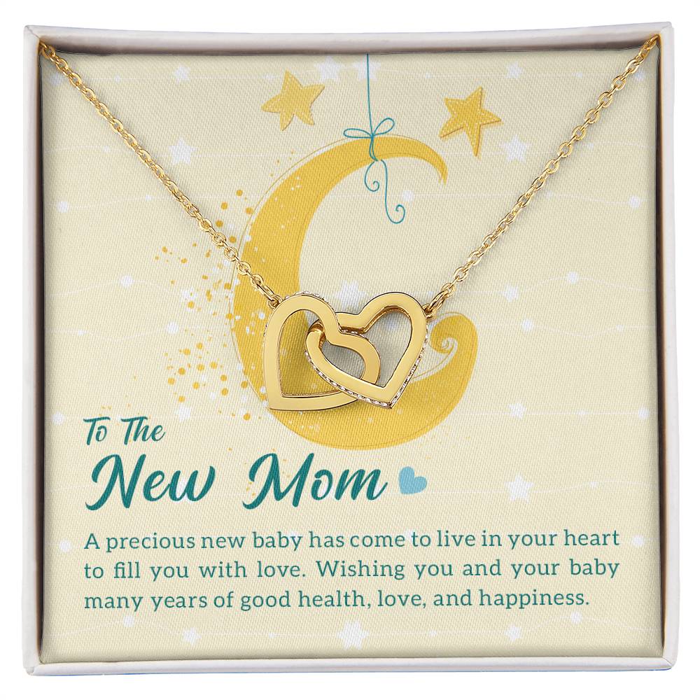 To The New Mom A Precious New Baby Interlocking Hearts Necklace