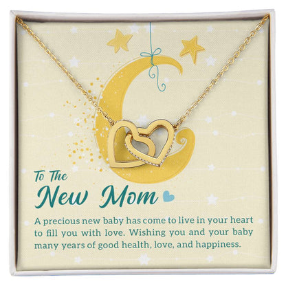 To The New Mom A Precious New Baby Interlocking Hearts Necklace
