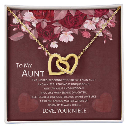 Gift For Aunt - To My Aunt From Niece - Mother'S Day Gift Interlocking Heart Necklace Interlocking Hearts Necklace