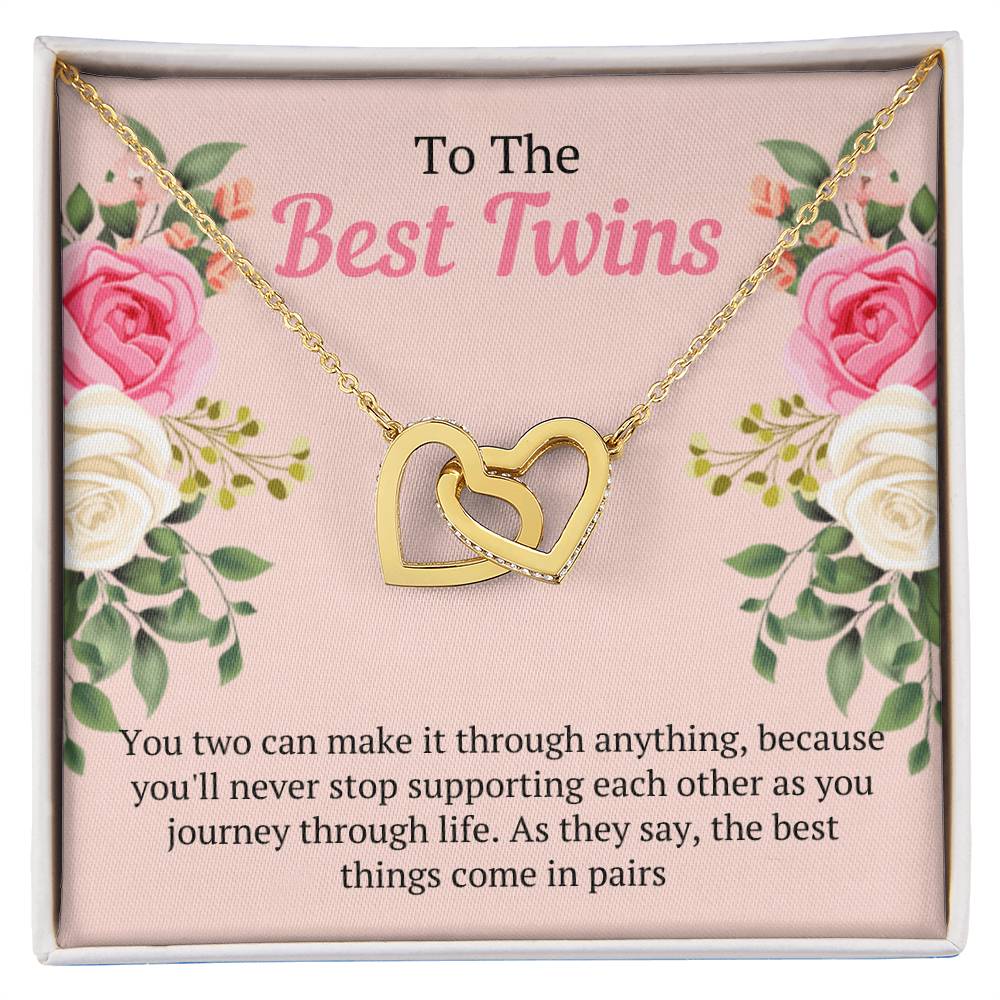 Best Birthday Gift For Twin Sisters Interlocking Hearts Necklace