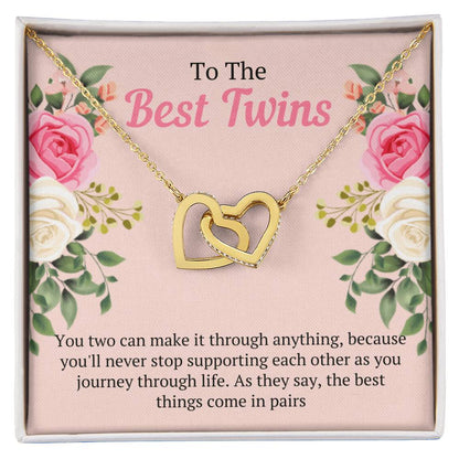 Best Birthday Gift For Twin Sisters Interlocking Hearts Necklace