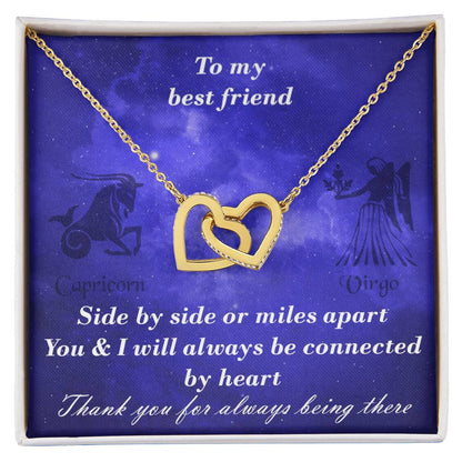 Capricorn To Virgo Best Friend Interlocked Hearts Necklace Interlocking Hearts Necklace