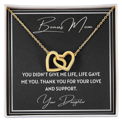 Bonus Mom 2 Interlocking Hearts Necklace