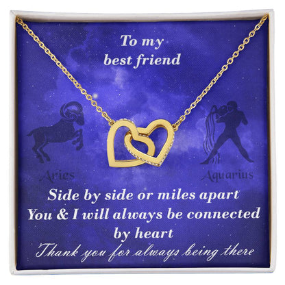 Aries To Aquarius Best Friend Interlocked Hearts Necklace Interlocking Hearts Necklace