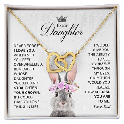 Daughter - How Special You Are To Me- Necklace Interlocking Hearts Necklace