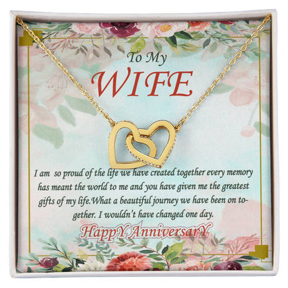 To My Wife Interlocking Hearts Necklace
