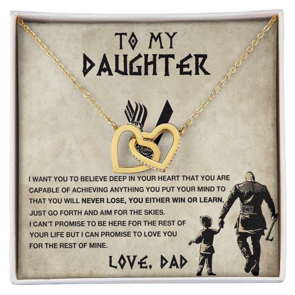 Gift For Daughter - Premium Interlocking Hearts Necklace