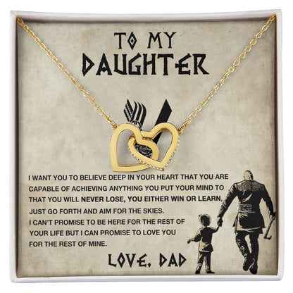 Gift For Daughter - Premium Interlocking Hearts Necklace