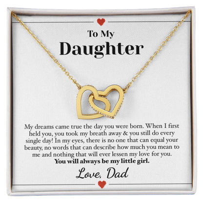 Dream Come True Daughter Love Necklace Interlocking Hearts Necklace