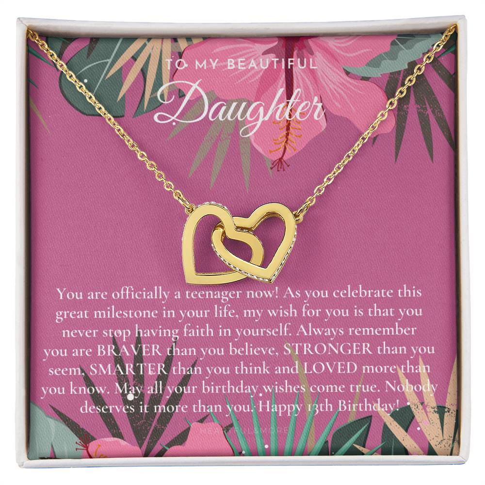 Gift For 13 Year Old Girl Gifts 13Th Birthday Girl 13Th Birthday Gift Thirteenth Birthday Necklace Teen Birthday Gift Official Teenager Interlocking Hearts Necklace
