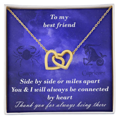 Cancer To Capricorn Best Friend Interlocked Hearts Necklace Interlocking Hearts Necklace