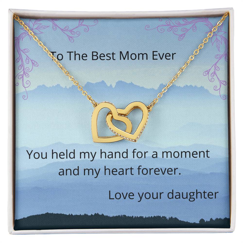 Best Mom Ever Two Hearts Necklace Interlocking Hearts Necklace