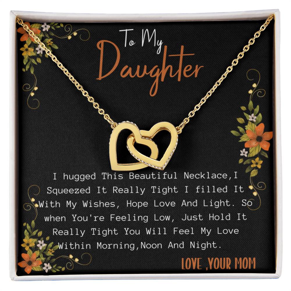 Gift For Daughterdouble Hearts Necklace For Daughter Interlocking Hearts Necklace