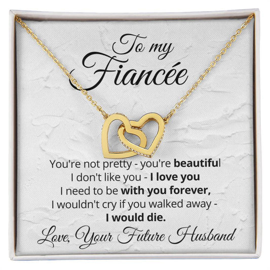 Fiancee Necklace Gift Linked Hearts Interlocking Hearts Necklace