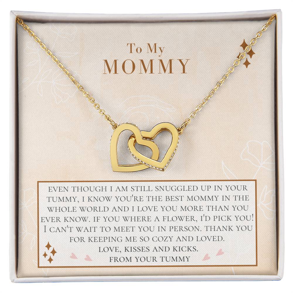 Christmas Gift From Bump Expecting Mom Gift From Tummy Mom To Be Necklace From Baby Bump Personalized Gifts For Pregnant Women Interlocking Hearts Necklace