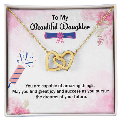 Daughter'S Graduation Gift Necklace Graduation Jewelry For Daughter From Parents Interlocking Hearts Necklace