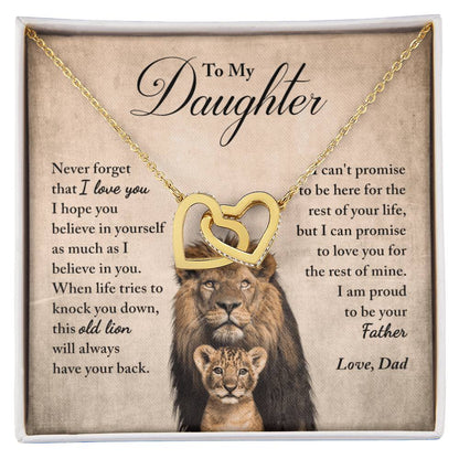 Daughter - Proud Of You - Necklace Interlocking Hearts Necklace