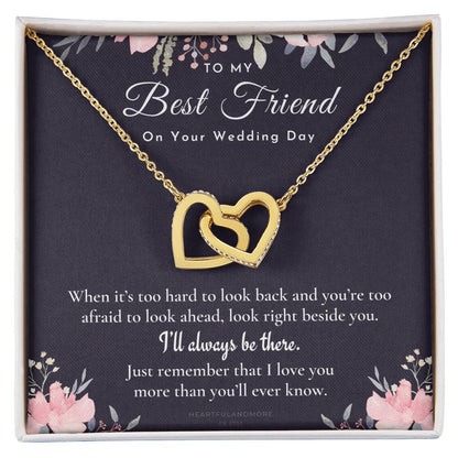 Best Friend Gift On Her Wedding Day Best Friend To Bride Necklace Best Friend Gift To Bride Bride Gift From Maid Of Honor To My Best Friend Interlocking Hearts Necklace
