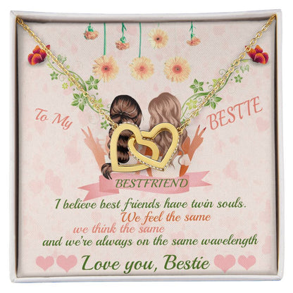 Bestfriend- Twin Souls - Necklace Interlocking Hearts Necklace