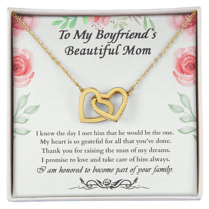 Gift For Boyfriend'S Mom - The Day I Met Him - Interlocking Interlocking Hearts Necklace