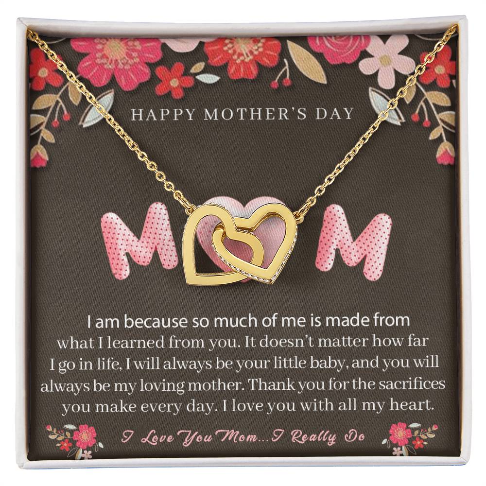 Unique Necklace Gift For Mom Interlocking Hearts Necklace