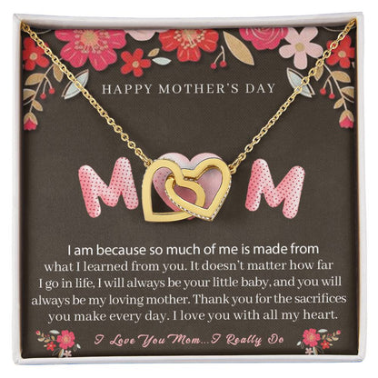 Unique Necklace Gift For Mom Interlocking Hearts Necklace