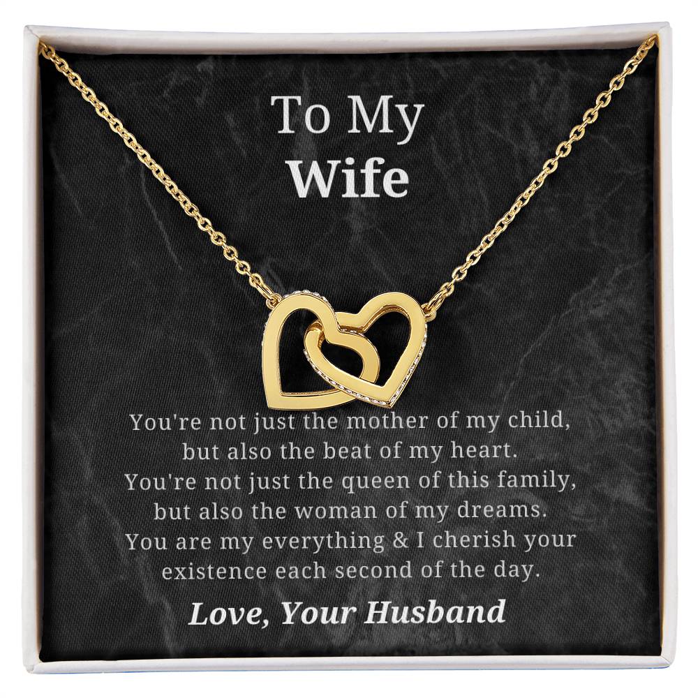 To My Wife Mother Of My Child Interlocked Hearts Necklace Interlocking Hearts Necklace