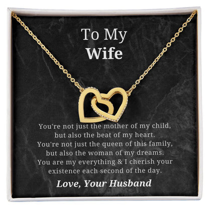 To My Wife Mother Of My Child Interlocked Hearts Necklace Interlocking Hearts Necklace