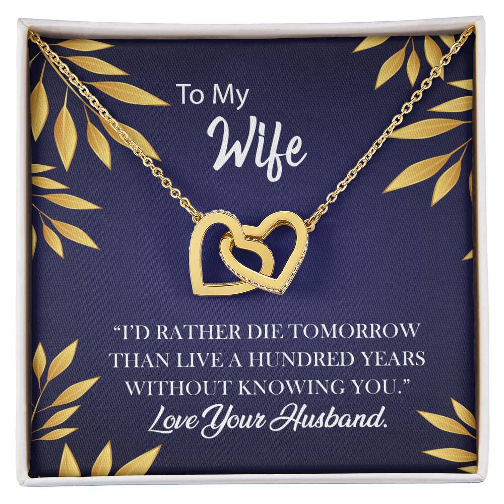 Can'T Be Without You For My Wife Necklace Interlocking Hearts Necklace