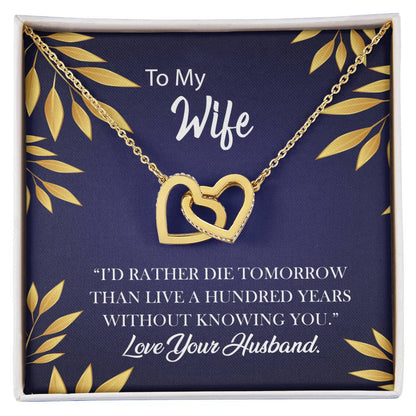 Can'T Be Without You For My Wife Necklace Interlocking Hearts Necklace