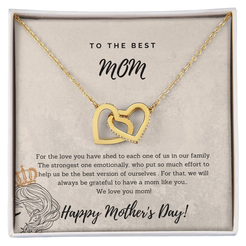 To The Best Mom Interlocking Heart Gift Necklace Interlocking Hearts Necklace