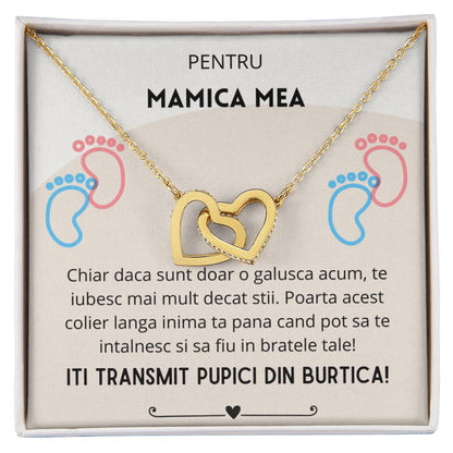 Colier Inimi Conectate Pentru Viitoare Mamica Interlocking Hearts Necklace