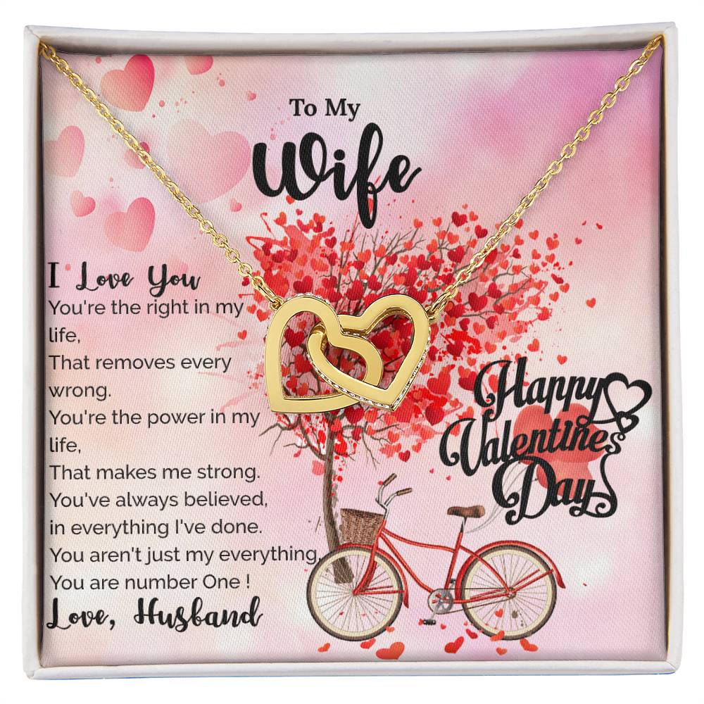 To My Wife - You Are Number One - Necklace Interlocking Hearts Necklace