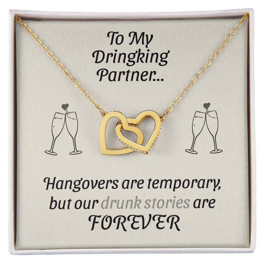 Drinking Buddy Giftgifts For People Who Love To Drink Interlocking Hearts Necklace