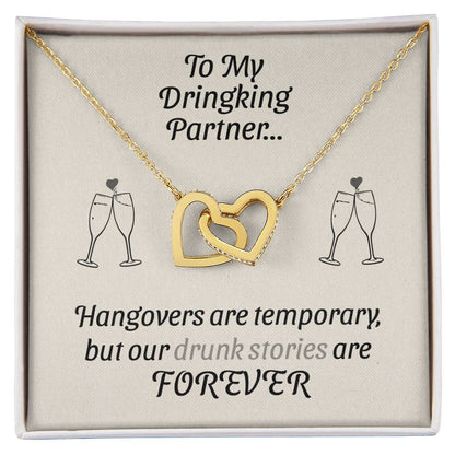 Drinking Buddy Giftgifts For People Who Love To Drink Interlocking Hearts Necklace