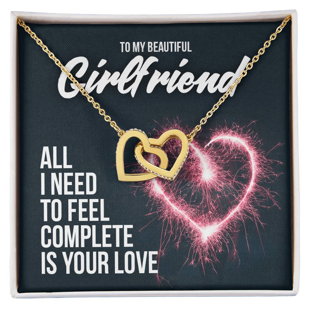 Two Hearts Necklace - Gorgeous Gift For Girlfriend Interlocking Hearts Necklace