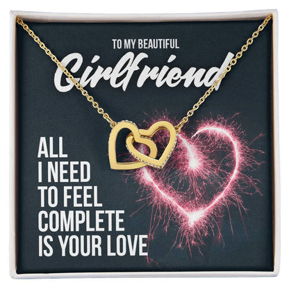 Two Hearts Necklace - Gorgeous Gift For Girlfriend Interlocking Hearts Necklace