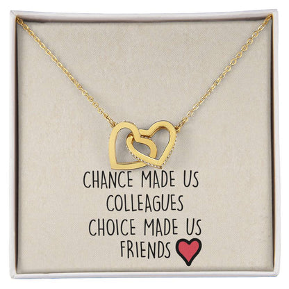 Chance Made Us Colleagues Interlocking Heart Necklace Best Friend Gift Bff Gift Interlocking Hearts Necklace