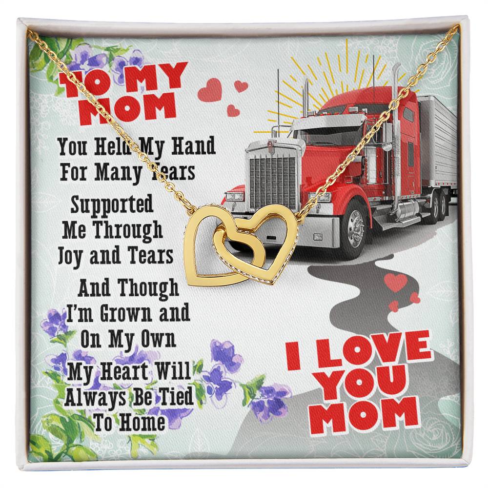 Trucker'S Mom- Interlocking Heart Necklace Interlocking Hearts Necklace