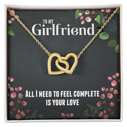 For Girlfriend Interlocking Hearts Necklace - All I Need Is Your Love